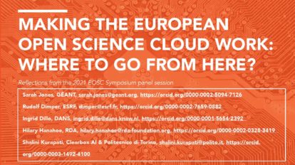 Making the European Open Science Cloud work: where to go from here? | https://doi.org/10.5281/zenodo.5607692