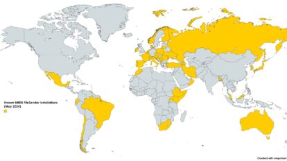 Known NREN FileSender installations World - May 2024