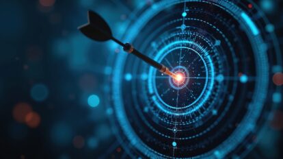 Arrow on a digital target