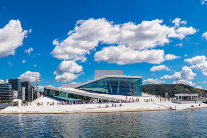 OSLO, NORWAY - The Oslo Opera House is the home of The Norwegian National Opera and Ballet, and the national opera theatre in Norway in Oslo, Norway on July 29, 2014