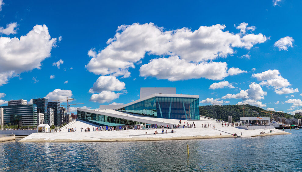 OSLO, NORWAY - The Oslo Opera House is the home of The Norwegian National Opera and Ballet, and the national opera theatre in Norway in Oslo, Norway on July 29, 2014
