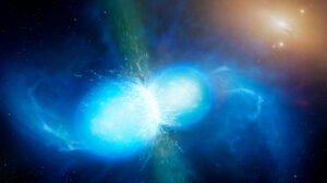 Artist impression of merging neutron stars