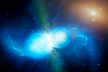 Artist impression of merging neutron stars