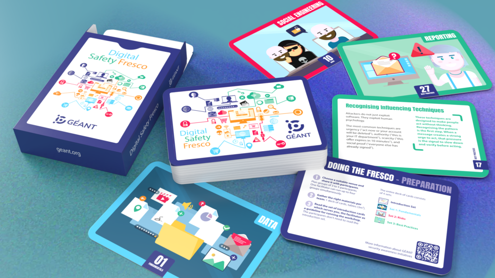 Set of digital fresco cards